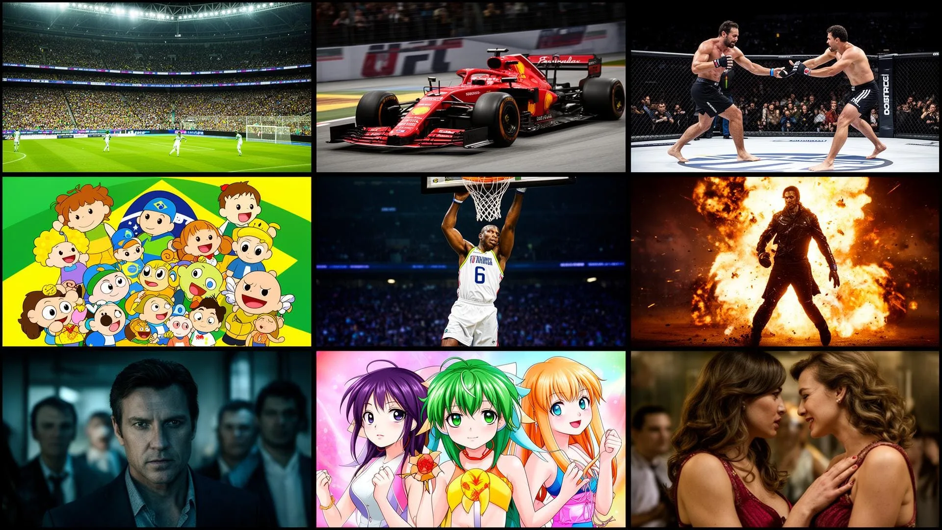 Grade de esportes ao vivo, futebol, UFC, F1, NBA e desenhos infantis no PrimeTV